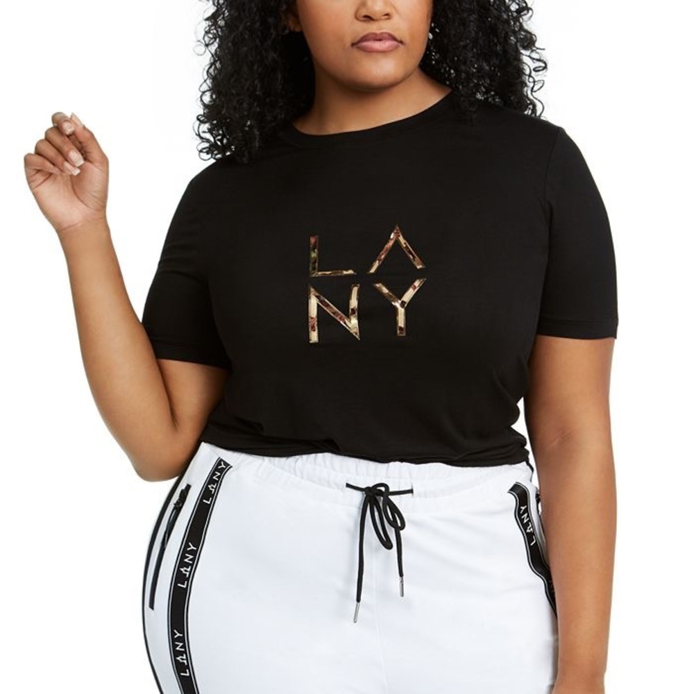 Lala anthony collection LA NY black logo tee size Medium